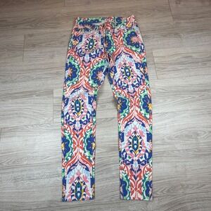 J McLaughlin Lexi Skinny Jeans Midi Oahu Women's 6 Colorful Medallion Stretch